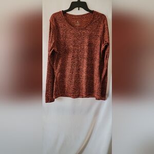 Icy Zone Athletic Burnt Orange & Black Long Sleeve Tee  Size L